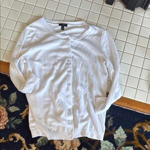Talbots White Button-Up Sweater‎